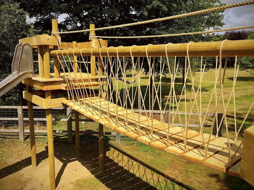 Rope Bridge and Deck Platform Treehouse Rope Bridge and Deck Platform